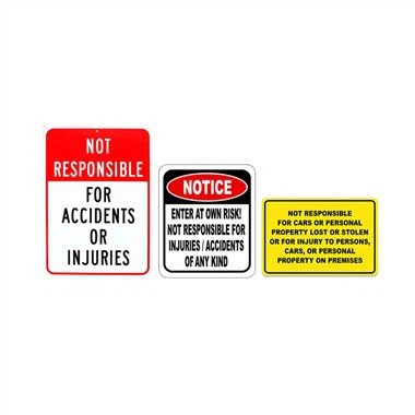 Ddim yn Gyfrifol Am Arwydd Damweiniau