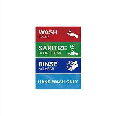 Golchwch Rinsiwch Sanitize Sink Labeli